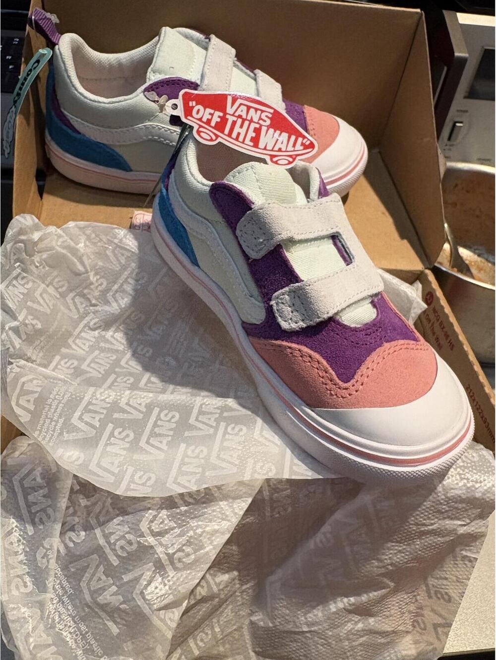 Vans ComfyCush New Sko Color Block Toddler Sneakers White Multi Size 9